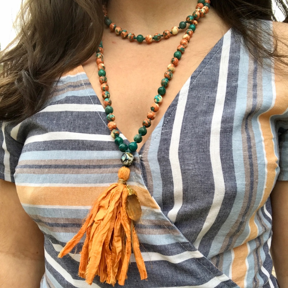 Handmade 108 Bead Communication Mala Necklace - Picture 2 of 7